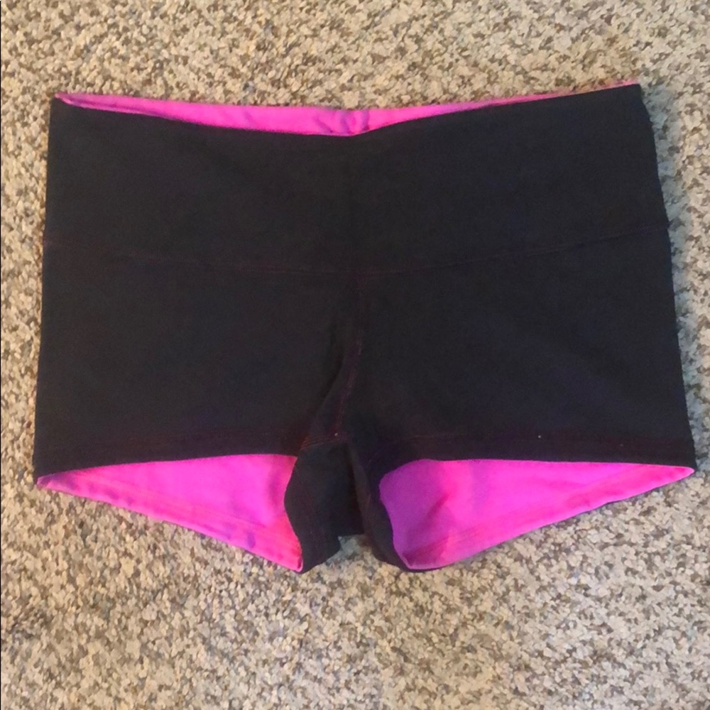 2inch black/Pink spandex Lululemon shorts